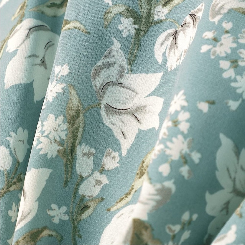 NWT Lulus First Blooms Dusty Blue Floral Print Long Sleeve Cutout Dress XL Mini - Picture 7 of 11